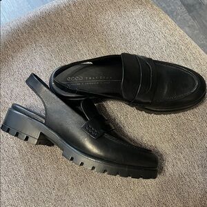 New ECCO Women’s Black Slip-On Loafers, 39 (8)